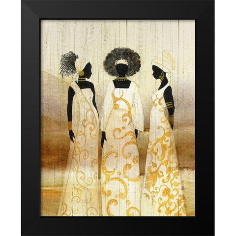 Sisterhood Black Modern Wood Framed Art Print by Tava Studios