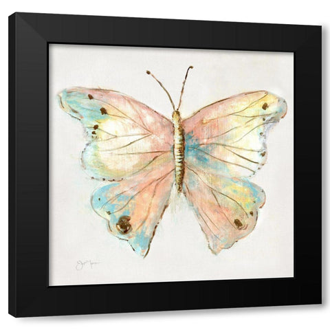 Artful Butterfly I Black Modern Wood Framed Art Print with Double Matting by Tava Studios