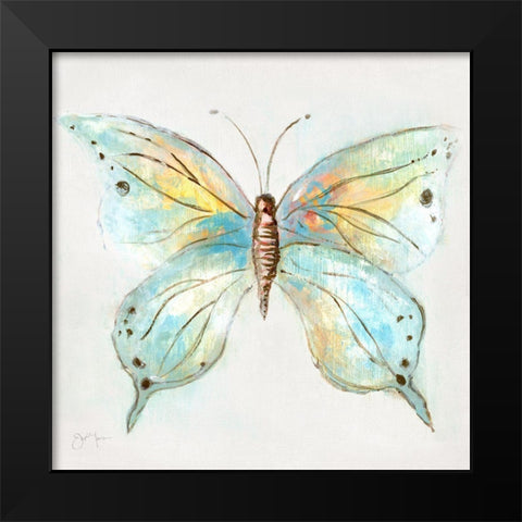 Artful Butterfly II Black Modern Wood Framed Art Print by Tava Studios