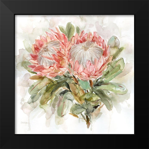 Pale Protea I Black Modern Wood Framed Art Print by Robinson, Carol