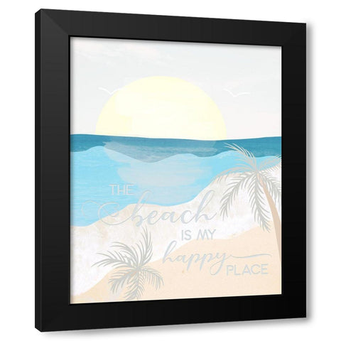 Happy Place Black Modern Wood Framed Art Print by Santiago, Daniela