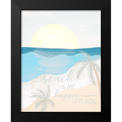 Happy Place Black Modern Wood Framed Art Print by Santiago, Daniela
