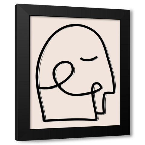 Face It I Black Modern Wood Framed Art Print with Double Matting by Santiago, Daniela