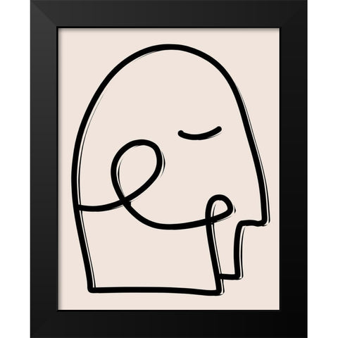Face It I Black Modern Wood Framed Art Print by Santiago, Daniela