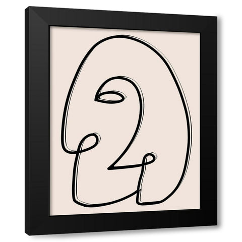 Face It II Black Modern Wood Framed Art Print by Santiago, Daniela