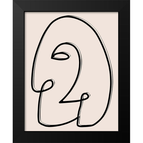 Face It II Black Modern Wood Framed Art Print by Santiago, Daniela