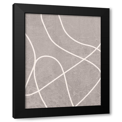 Fissures I Black Modern Wood Framed Art Print by Santiago, Daniela