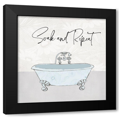 Soak and Repeat Black Modern Wood Framed Art Print with Double Matting by Jill, Susan