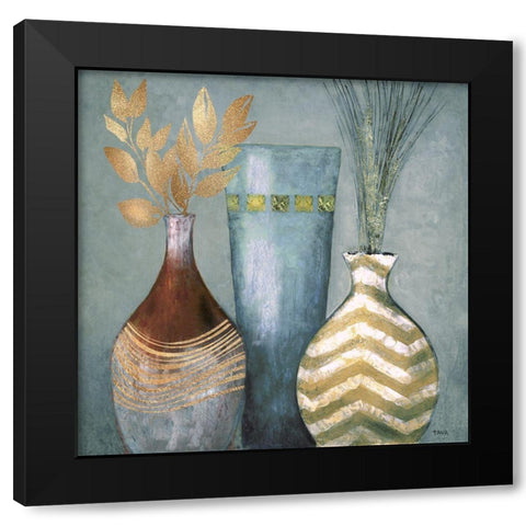 Portofino II Black Modern Wood Framed Art Print with Double Matting by Tava Studios