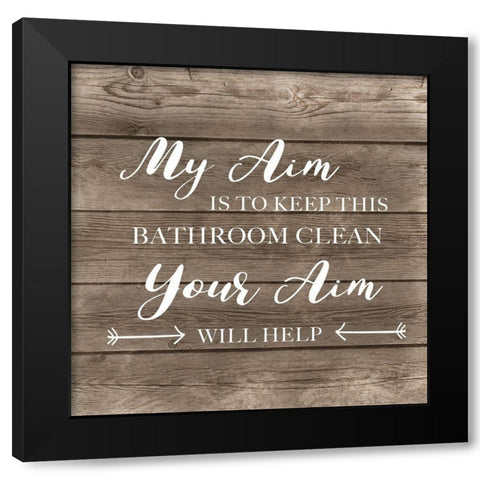 Aim to Clean Black Modern Wood Framed Art Print with Double Matting by CAD Designs