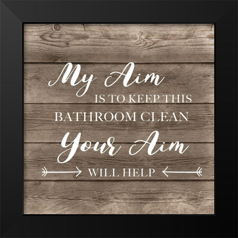 Aim to Clean Black Modern Wood Framed Art Print by CAD Designs