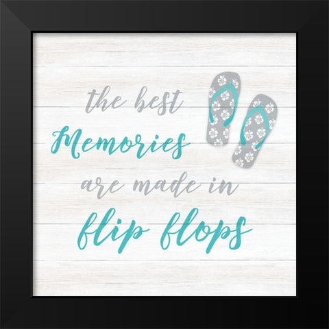 Flip Flop Memories Black Modern Wood Framed Art Print by CAD Designs