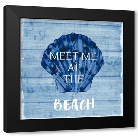 At the Beach Black Modern Wood Framed Art Print by Jill, Susan