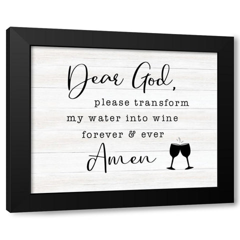 Water to Wine Black Modern Wood Framed Art Print by CAD Designs