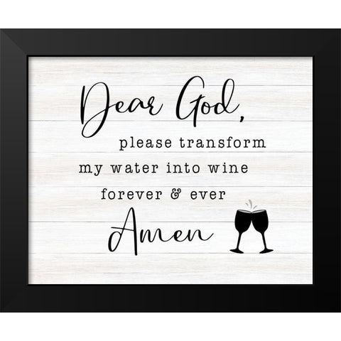 Water to Wine Black Modern Wood Framed Art Print by CAD Designs
