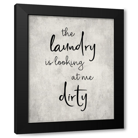 Dirty Laundry Black Modern Wood Framed Art Print by CAD Designs