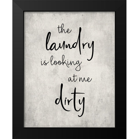 Dirty Laundry Black Modern Wood Framed Art Print by CAD Designs
