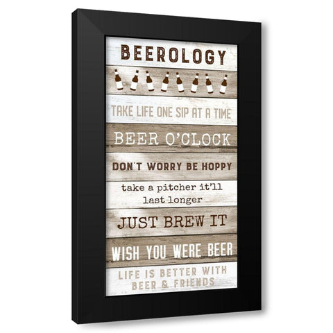 Beerology Black Modern Wood Framed Art Print with Double Matting by Carpentieri, Natalie