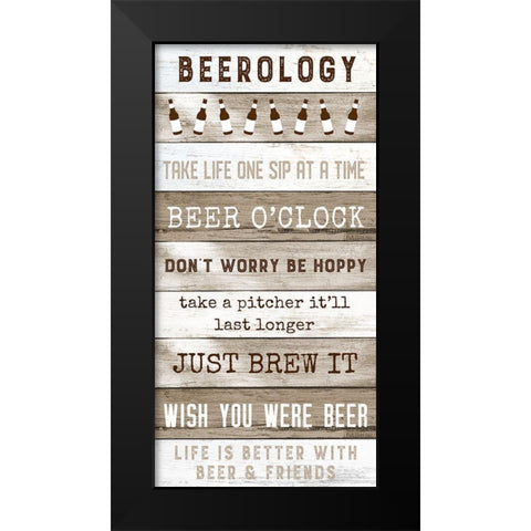 Beerology Black Modern Wood Framed Art Print by Carpentieri, Natalie