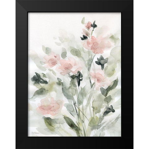 Floral Romance II Black Modern Wood Framed Art Print by Robinson, Carol