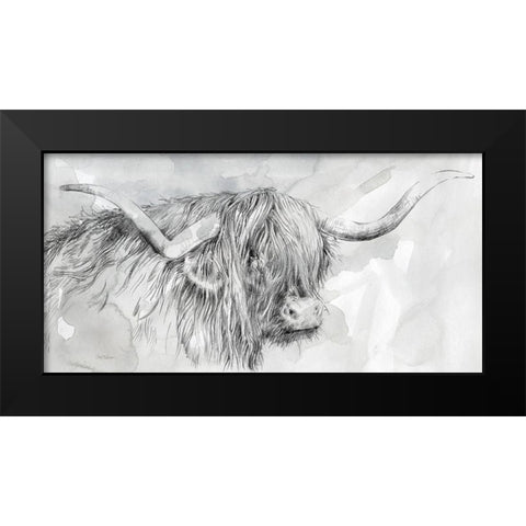 Highland Prince Black Modern Wood Framed Art Print by Robinson, Carol
