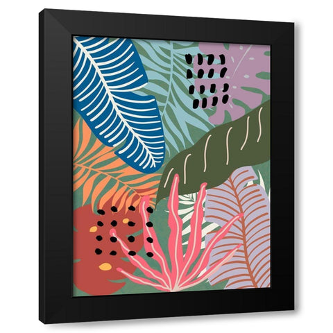 Paradise Pop I Black Modern Wood Framed Art Print by Santiago, Daniela