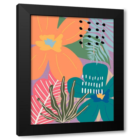 Paradise Pop II Black Modern Wood Framed Art Print with Double Matting by Santiago, Daniela