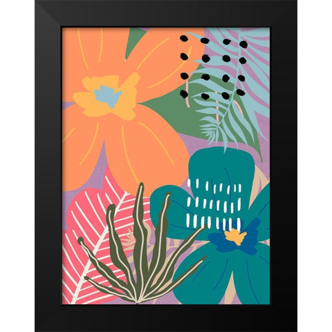 Paradise Pop II Black Modern Wood Framed Art Print by Santiago, Daniela