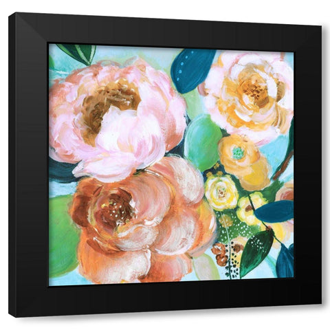 Happy Garden I Black Modern Wood Framed Art Print by Tava Studios