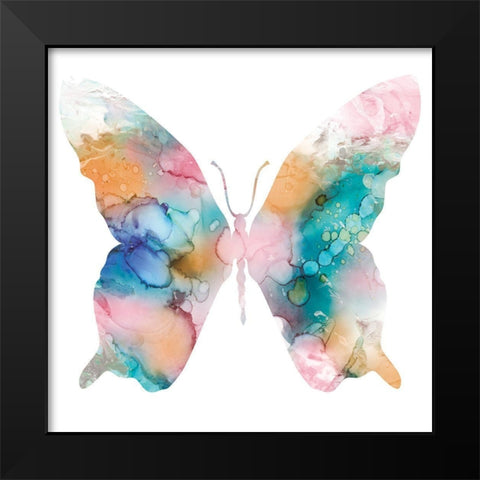 Butterfly and Marble II Black Modern Wood Framed Art Print by Robinson, Carol
