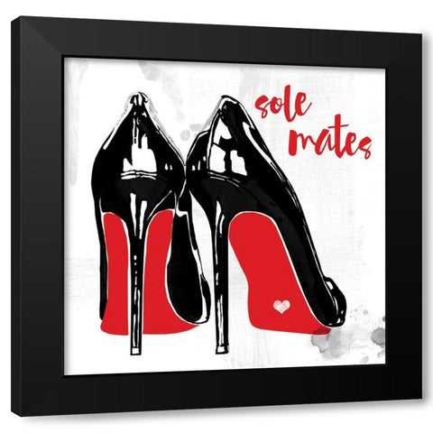 Red Sole Mates Black Modern Wood Framed Art Print by Robinson, Carol
