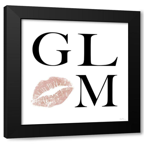 Glam Kisses Black Modern Wood Framed Art Print with Double Matting by Carpentieri, Natalie
