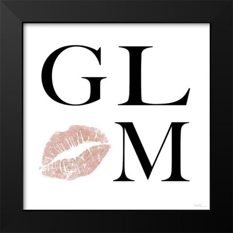 Glam Kisses Black Modern Wood Framed Art Print by Carpentieri, Natalie