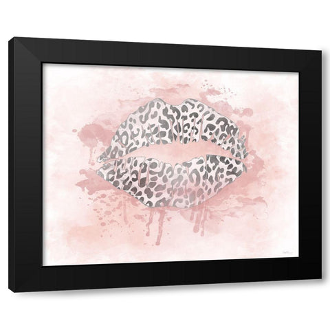 Cheetah Kisses Black Modern Wood Framed Art Print by Carpentieri, Natalie