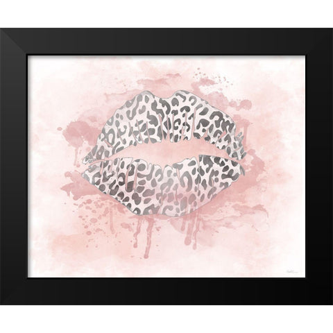 Cheetah Kisses Black Modern Wood Framed Art Print by Carpentieri, Natalie