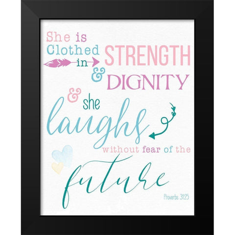 Strength and Dignity Black Modern Wood Framed Art Print by Santiago, Daniela