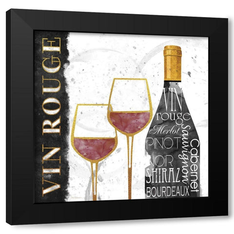 Glam Red Wine Black Modern Wood Framed Art Print by Robinson, Carol