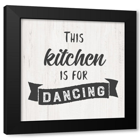 Dancing Kitchen Black Modern Wood Framed Art Print with Double Matting by CAD Designs