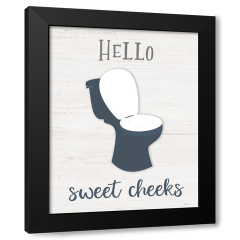 Hello Sweet Cheeks Black Modern Wood Framed Art Print by Carpentieri, Natalie