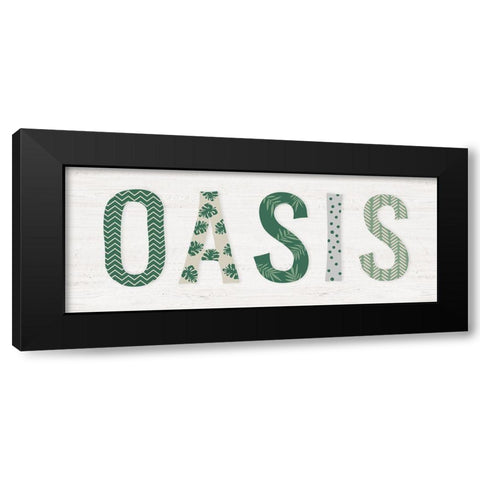 Oasis Cabana Black Modern Wood Framed Art Print with Double Matting by Carpentieri, Natalie
