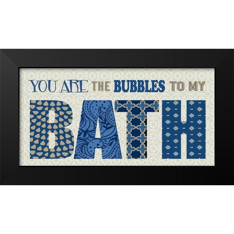 Bath Bubbles Black Modern Wood Framed Art Print by Knutsen, Conrad