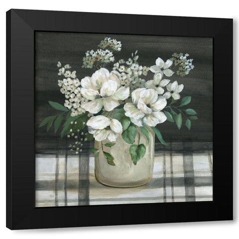 Country Bouquet Black Modern Wood Framed Art Print by Nan