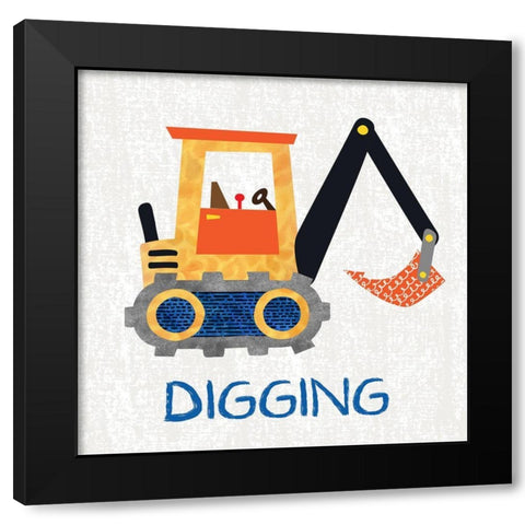 Digging Black Modern Wood Framed Art Print by Knutsen, Conrad