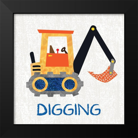 Digging Black Modern Wood Framed Art Print by Knutsen, Conrad