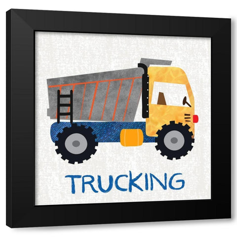 Trucking Black Modern Wood Framed Art Print with Double Matting by Knutsen, Conrad