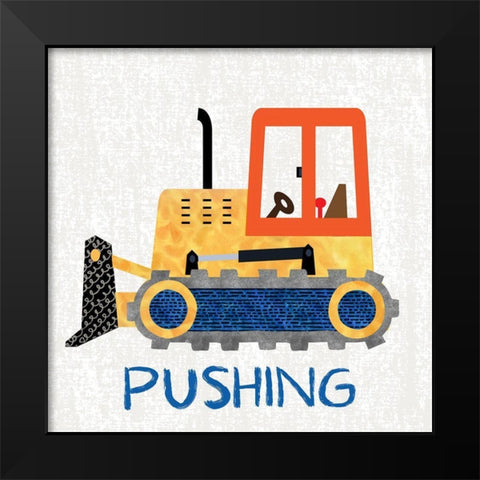 Pushing Black Modern Wood Framed Art Print by Knutsen, Conrad
