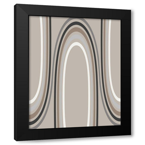 Linear Coaster Black Modern Wood Framed Art Print by Santiago, Daniela