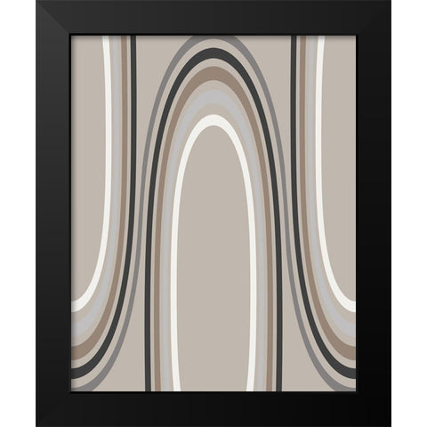 Linear Coaster Black Modern Wood Framed Art Print by Santiago, Daniela