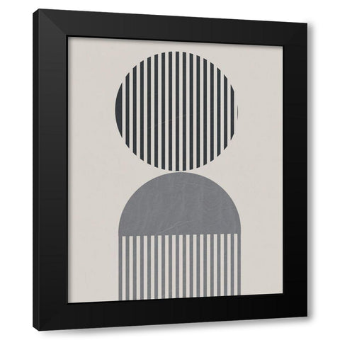 Vertical Stripes I Black Modern Wood Framed Art Print by Santiago, Daniela