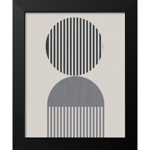 Vertical Stripes I Black Modern Wood Framed Art Print by Santiago, Daniela